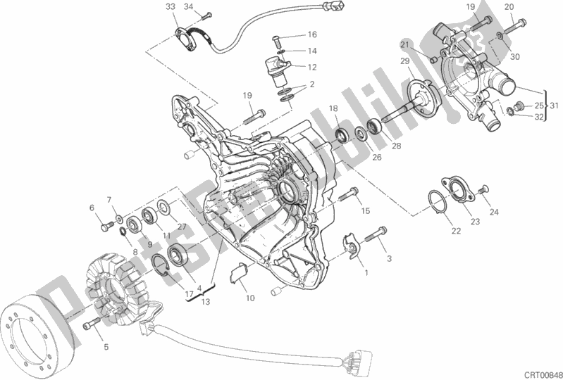 All parts for the Generator Cover of the Ducati Multistrada 1260 S Pikes Peak 2020